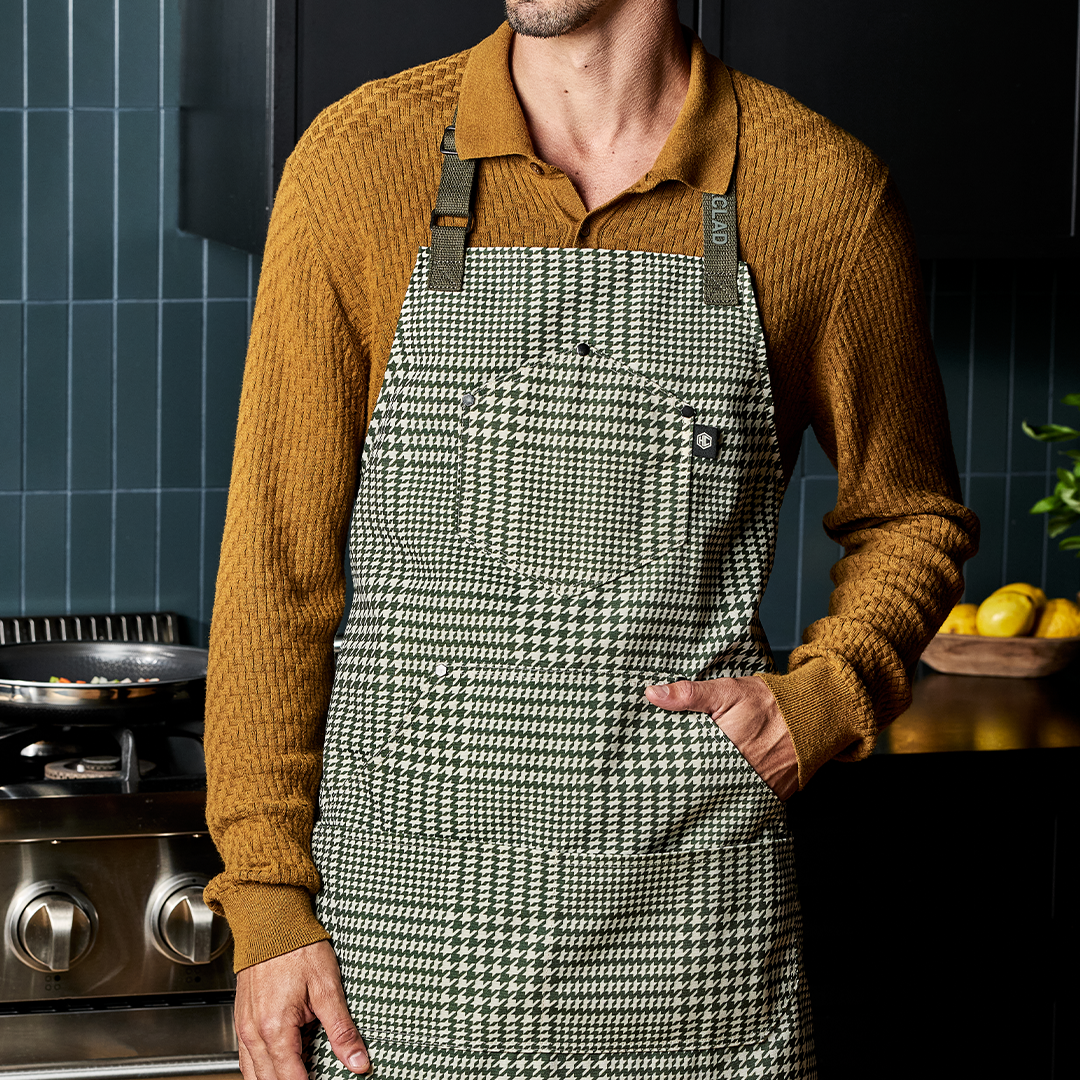 Eco Modern Apron (Houndstooth-Forest)